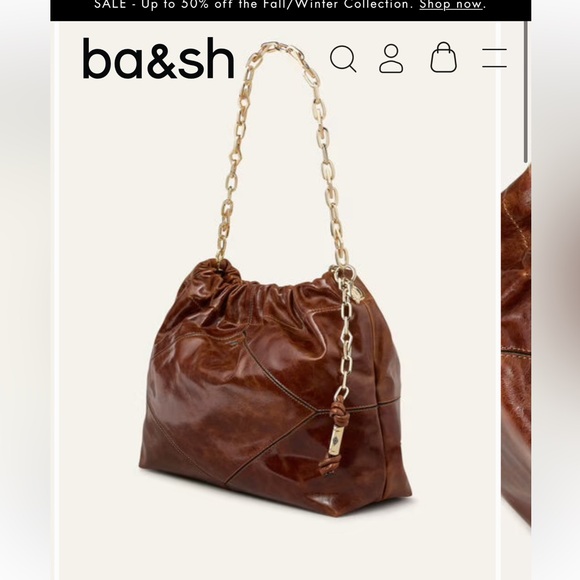ba&sh Rich Brown Leather Tote - Picture 2 of 6